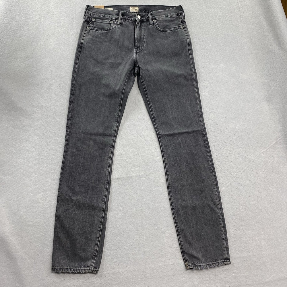 J Crew Jeans Mens 32x34 Black Wash 484 Slim Fit Tapered Leg